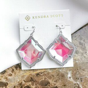 ❤️Kendra Scott Kirsten Silver Dichroic Glass Drop Earrings